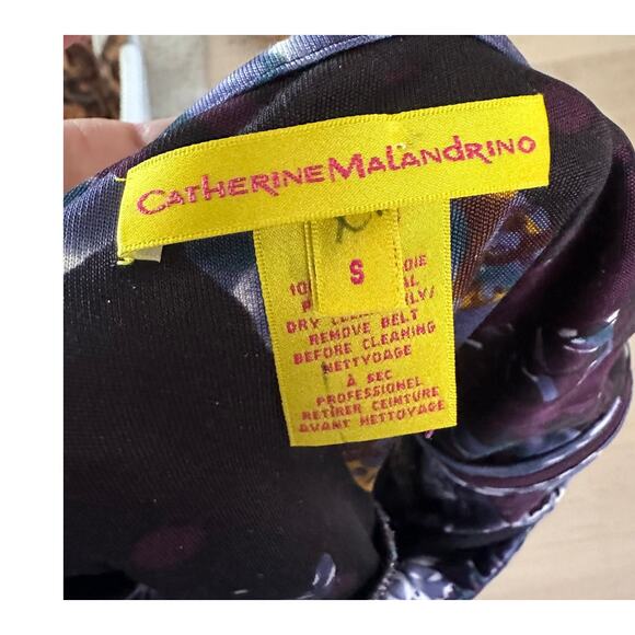 Y2K Catherine Malandrino Designer Dress Abstract Purple Print Size Small /4 - Picture 3 of 15